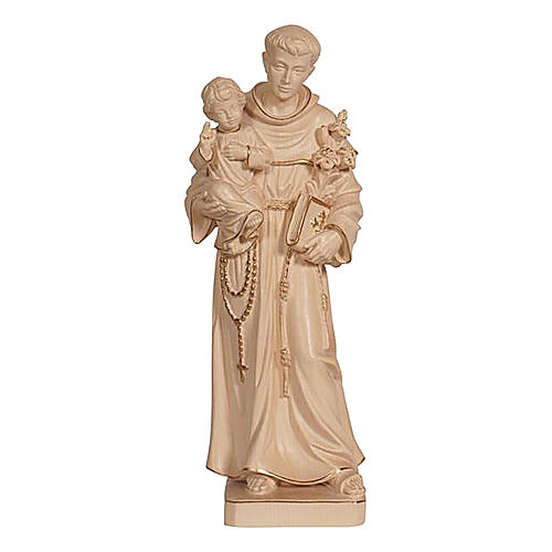 Saint Anthony statue with Baby Jesus in wax decorated with gold thread 1
