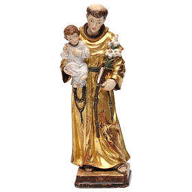 Figura Święty Antoni z Dzieciątkiem płaszcz wyk. antyczne czyste złoto
