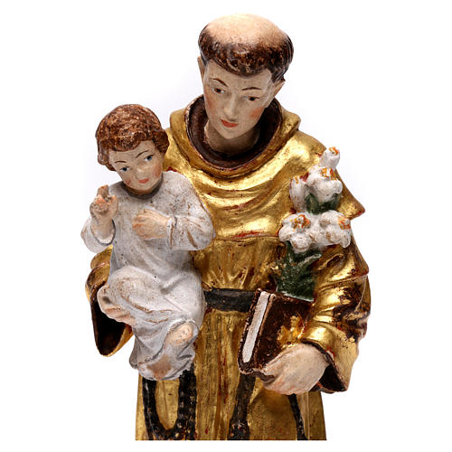 Saint Anthony with Child statue finished in antique pure gold with golden mantle 2