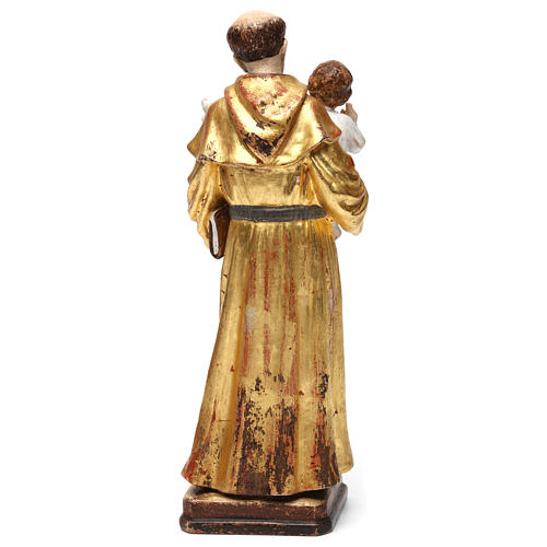 Saint Anthony with Child statue finished in antique pure gold with golden mantle 5