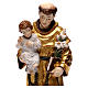Saint Anthony with Child statue finished in antique pure gold with golden mantle s2
