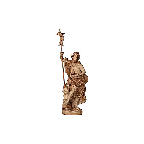 Statue Johannes der Täufer Grödnertal Holz patiniert 2