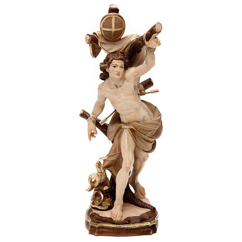 Saint Sebastian statue burnished in 3 colours 1