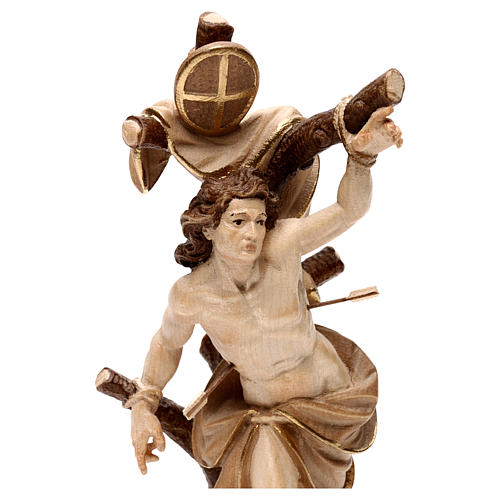 Saint Sebastian statue burnished in 3 colours 2