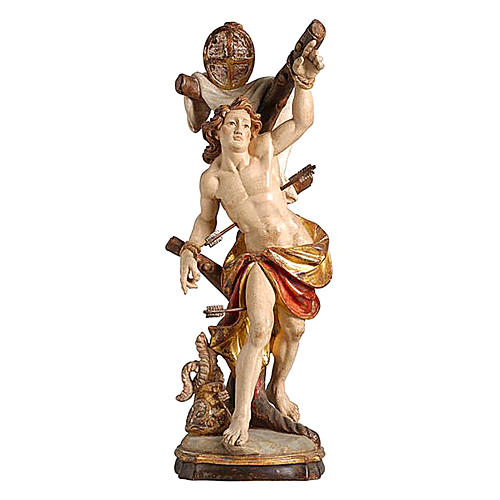 Saint Sebastian statue finished in antique pure gold 1