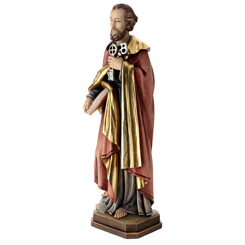 Saint Peter statue in coloured wood 3