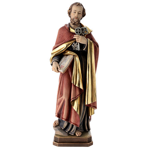 Saint Peter statue in coloured wood 1