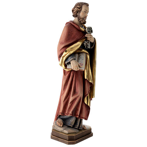 Saint Peter statue in coloured wood 4