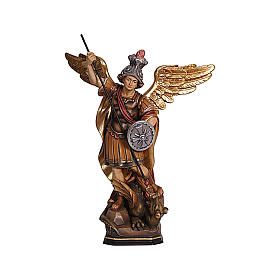 Figura Święty Michał drewno Val Gardena kolorowe