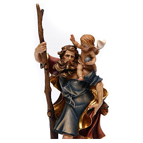 Imagens em Madeira Pintada: Imagem São Cristóvão madeira corada