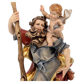 Saint Christopher statue in coloured wood