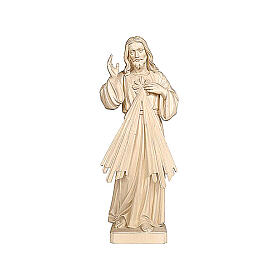 Statua Gesù Misericordioso legno naturale