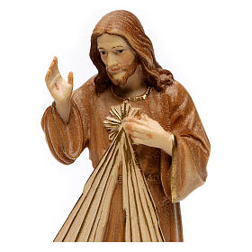 Statues en bois peint: Christ Miséricordieux bruni 3 tons Val Gardena