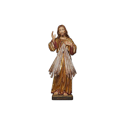 Divine Mercy statue painted in antique pure gold and silver finish 2