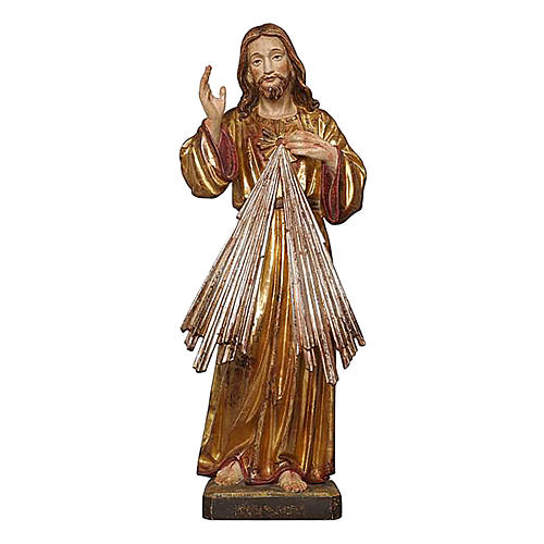 Divine Mercy statue painted in antique pure gold and silver finish 1