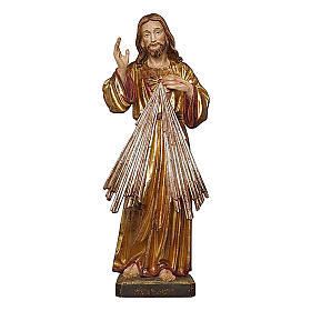 Divine Mercy statue painted in antique pure gold and silver finish