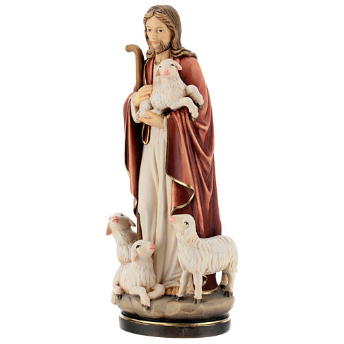 Jesus the Good Shepherd wood carved statue Val Gardena 3