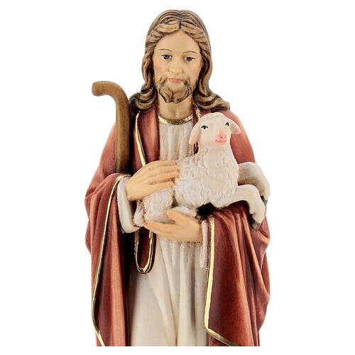 Jesus the Good Shepherd wood carved statue Val Gardena 4