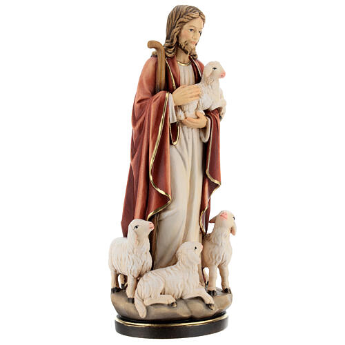 Jesus the Good Shepherd wood carved statue Val Gardena 5