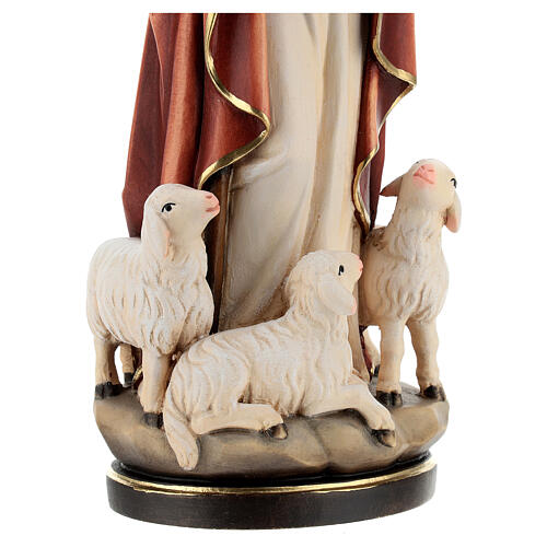 Jesus the Good Shepherd wood carved statue Val Gardena 6