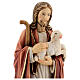 Jesus the Good Shepherd wood carved statue Val Gardena s2