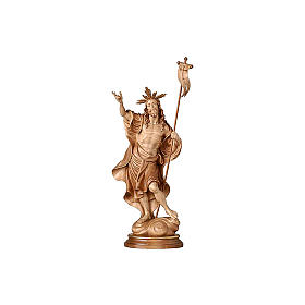 Statue auferstandener Christus Grödnertal Holz patiniert
