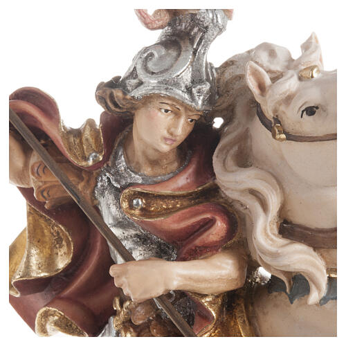 Saint George on horse in coloured wood of Valgardena 4