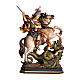 Saint George on horse in coloured wood of Valgardena s1