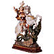 Saint George on horse in wood coloured in pure gold Val Gardena s3
