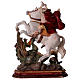 Saint George on horse in wood coloured in pure gold Val Gardena s5