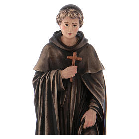 Wooden statue of Saint Peregrine in coloured wood of Valgardena
