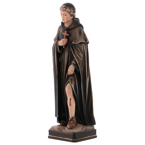 Wooden statue of Saint Peregrine in coloured wood of Valgardena 3