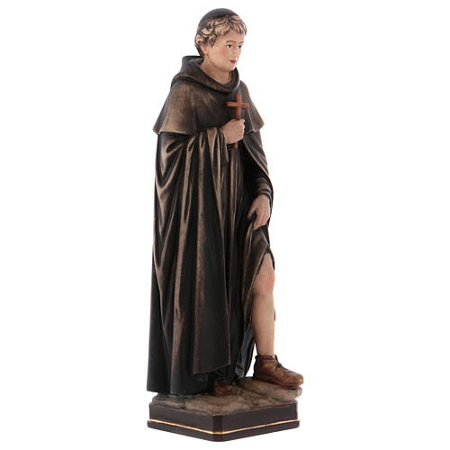 Wooden statue of Saint Peregrine in coloured wood of Valgardena 4