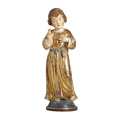 Adolescent Jesus Christ with gold mantle in wood Valgardena 1