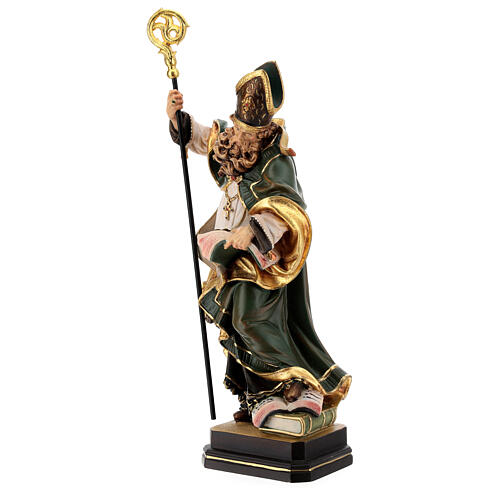 Coloured statue of Saint Patrick in wood Valgardena 4