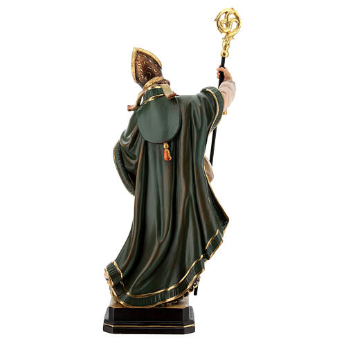 Coloured statue of Saint Patrick in wood Valgardena 8