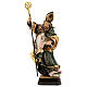 Coloured statue of Saint Patrick in wood Valgardena s1