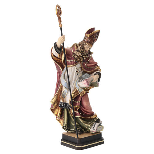 Saint Ulrich with fish in coloured wood of Valgardena 7