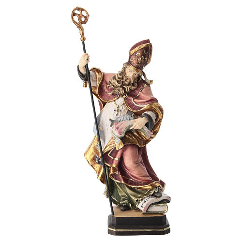 San Ulrico con pez madera coloreada Val Gardena 1