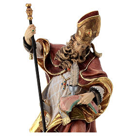 Saint Albert avec plume bois coloré Val Gardena