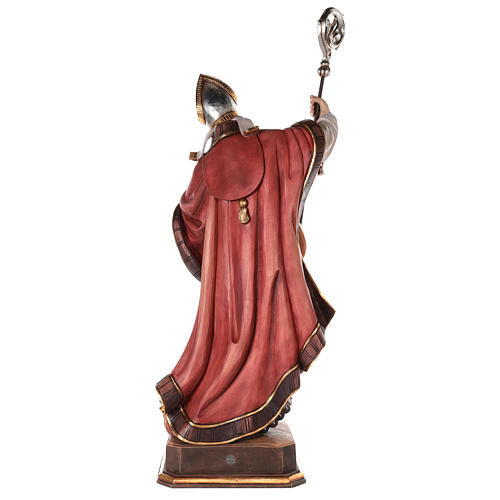Valgardena coloured wooden statue of Saint Gregory with dove 6