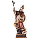 Valgardena coloured wooden statue of Saint Gregory with dove s1