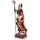 Valgardena coloured wooden statue of Saint Gregory with dove s3