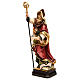 Coloured wooden statue of Saint Valentine with rooster Valgardena s3