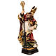 Coloured wooden statue of Saint Valentine with rooster Valgardena s4
