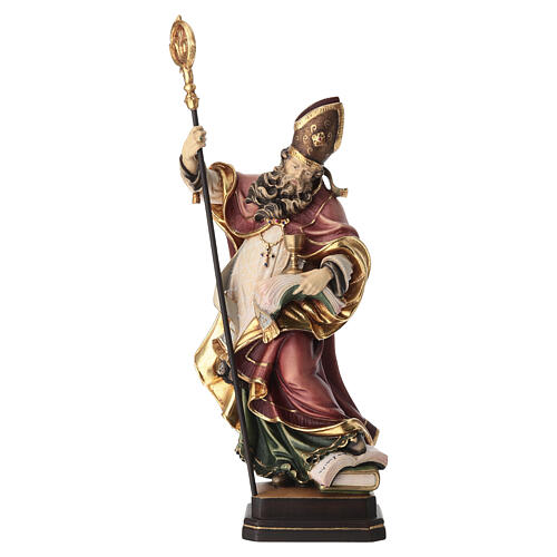 San Norberto con calice legno colorato Valgardena 1