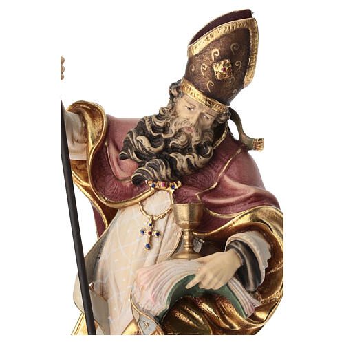 Saint Norbert with chalice in coloured wood of Valgardena 4