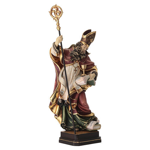 Saint Norbert with chalice in coloured wood of Valgardena 5