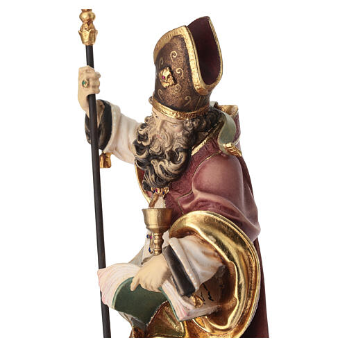 Saint Norbert with chalice in coloured wood of Valgardena 6