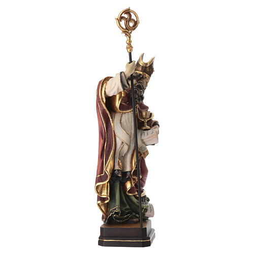 Saint Norbert with chalice in coloured wood of Valgardena 9